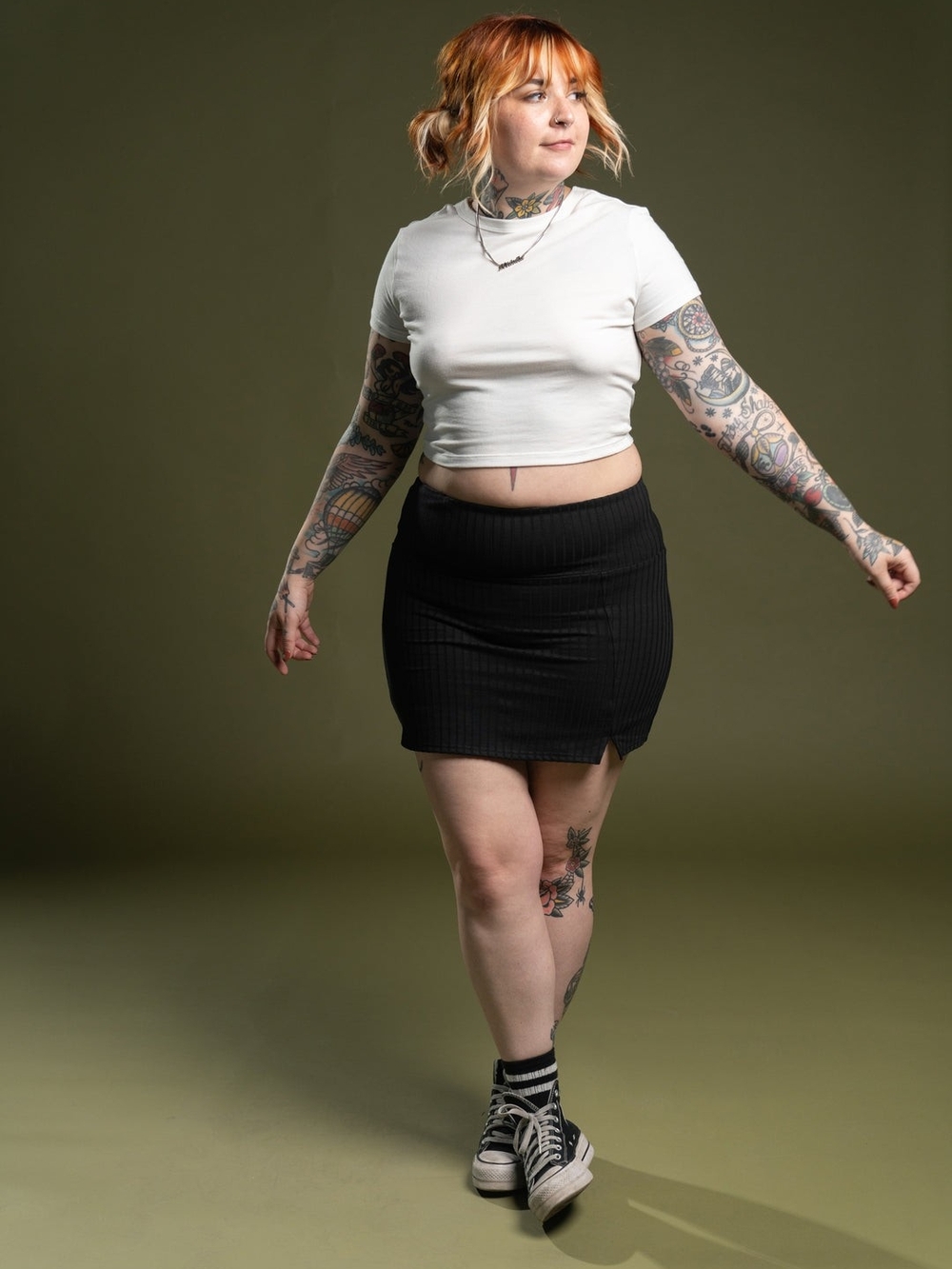 The LENNOX RIBBBED SKORT- Black
